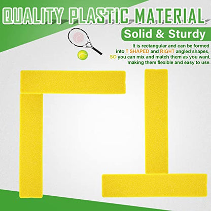 Court Line Marker Kit Yellow Boundary Markers Lines Set for Tennis Basketball Volleyball Badminton Dinkball Net Court Outdoor or Indoor Training
