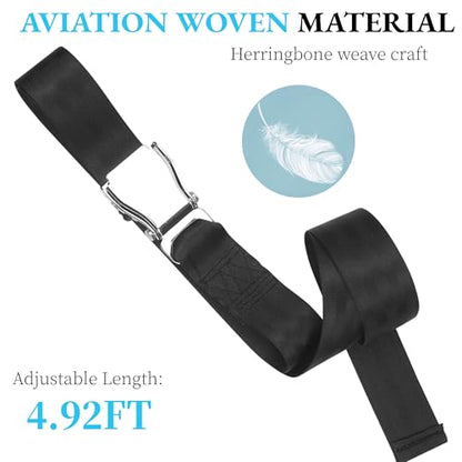 Gym Seatbelt Leg Extension Lifting Seatbelt, Nordic Hamstring Curl Strap on Bench, 4.92ft L, Buckle Squat Collar for Workouts Machine, Home Gym Stretch & Mobilization Exercise for Men Women