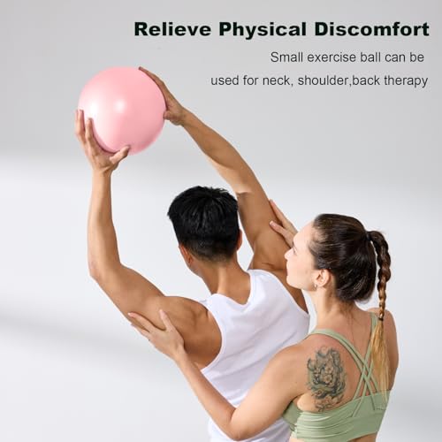 Exercise Ball for Workouts, 9 Inch Pilates Ball Anti-Burst and Slip Resistant Yoga Ball for Gym Fitness and Physical Therapy - color: Pink 25cm