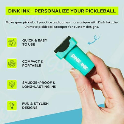 Dink Ink Pickleball Stamper – Fun Way to Mark Your Pickleballs | Great Gift for Pickleball Lovers | Easy to Use | No Mess | Long-Lasting Ink | Perfect Stocking Stuffer for The Holiday - color: Lucky Shot
