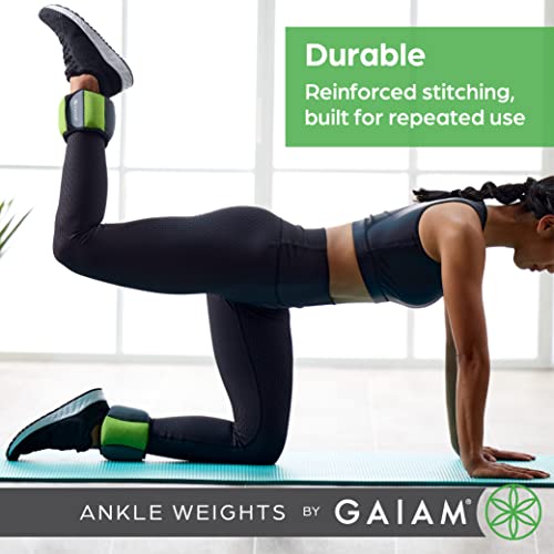 Gaiam Ankle Weights, Wearable Bracelet to Strengthen, Tone & Sculpt, Adjustable Ankle Weights for Women & Men for Yoga, Dance, Pilates, Barre, Cardio, Home & Gym Use