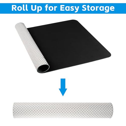 Non-Slip Workout Mat for Under Desk Elliptical Machine, Mats for Exercise Equipment, Suitable for Electric Seated Foot Pedal Exerciser, Enhanced Stability & Floor Protection