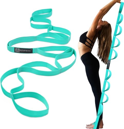 10 Loops Stretching Strap Yoga Strap Stretch Bands Physical Therapy for Exercise - color: Green