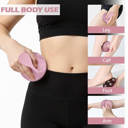 Lymphatic Massage Roller for Cellulite Remover Body Sculpting - Handheld Cellulite Massage Tool for Body Bloat Blood Circulation Lymphatic Drainage Pink - size: Steel Roller-pink