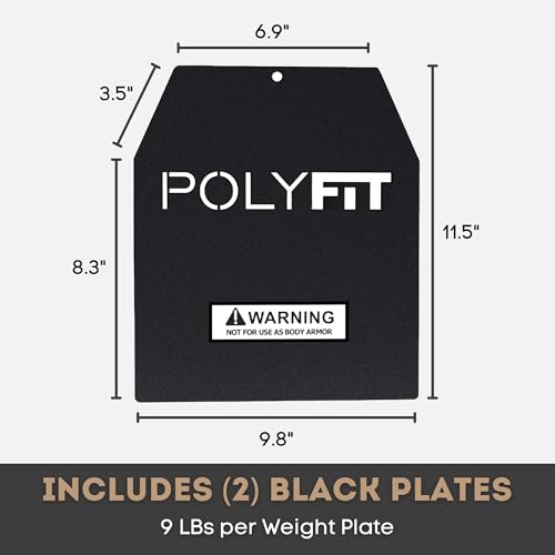 POLYFIT Weight Vest Plates - Weighted Plates for Strength Training Weight Vests - 4lb, 6lb, 9lb, 14lb, 19lb Pairs