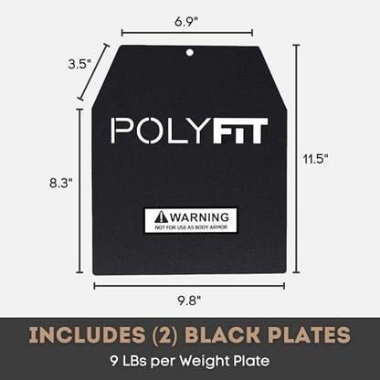 POLYFIT Weight Vest Plates - Weighted Plates for Strength Training Weight Vests - 4lb, 6lb, 9lb, 14lb, 19lb Pairs