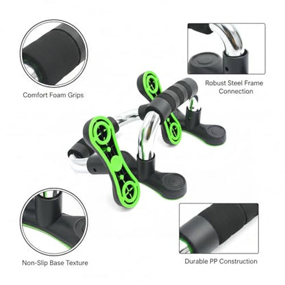 Push-Up Stands H-Shape Steel Frame with Foam Grips for Home Gym Strength Training (1 Pair)