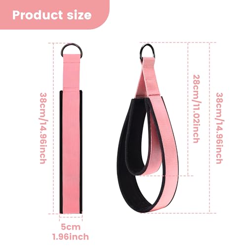 2PCS Comfortable Enhanced Thickness Pilates Double Loop Strap - D-Ring Strap for Home Gym & Yoga Workout Accessories