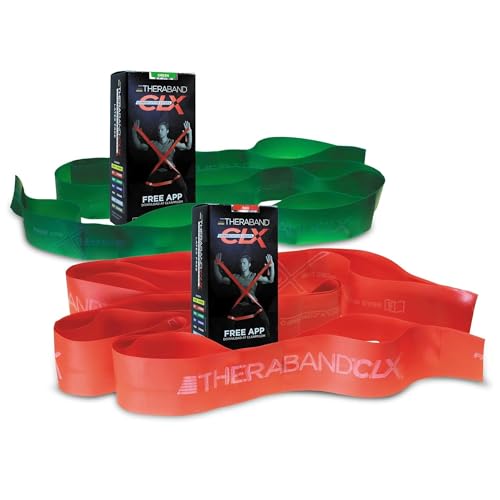 THERABAND CLX Resistance Band with Loops, Fitness Band for Home Exercise and Workouts