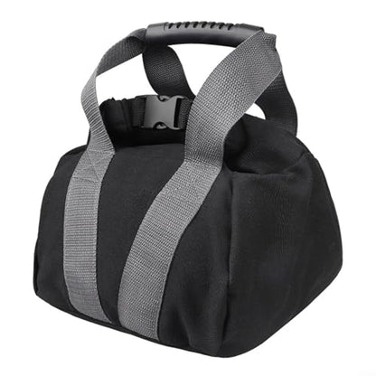 Adjustable Canvas Kettlebell Sandbag with Handle and Tight Closure Black 10x9.8x6.7 inch for Home Gym Fitness Yoga Strength Exercise