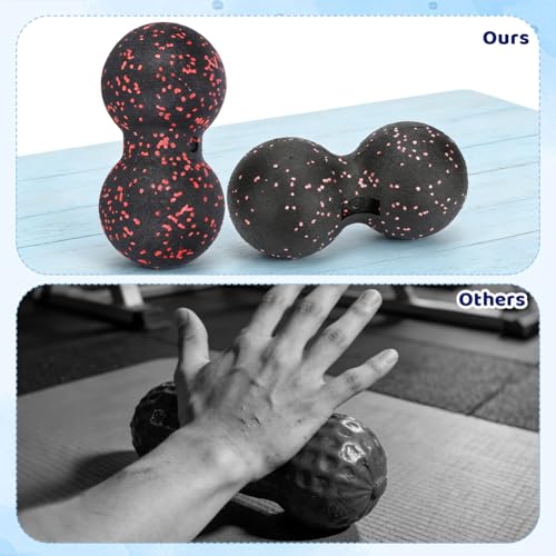 Peanut Massage Ball, 24x12cm Myofascial Release Acupoint Massage Deep Tissue Muscle Massage Back Leg Massage Roller Mobility Ball Double Ball for Daily Physical Therapy Yoga Therapy