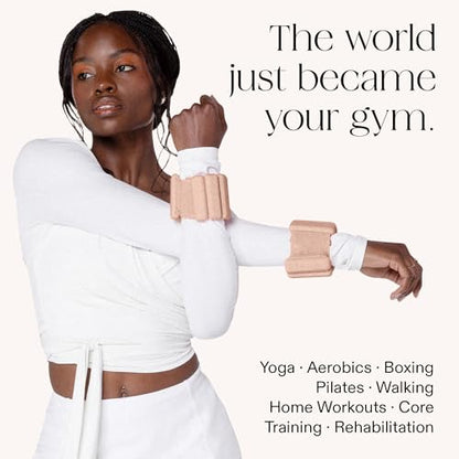 Bala Bangles Wrist & Ankle Weights for Women & Men, Home Gym Equipment - color: Sand, size: 1 LB