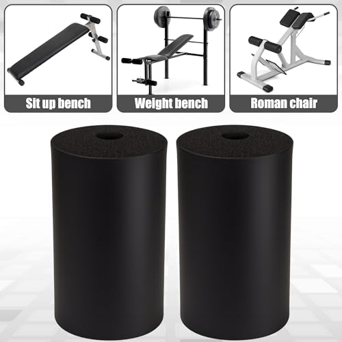 2Pcs Leg Extension Pad Replacement 7 Inch Foot Foam Roller for Weight Bench, PEC Deck, PU High Density Sponge Cover for Home Gym Workout Legs Training Accessories Used for Inversion Table Sit Ups Tube