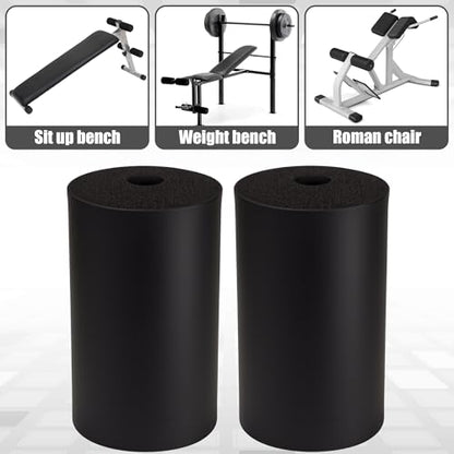 2Pcs Leg Extension Pad Replacement 7 Inch Foot Foam Roller for Weight Bench, PEC Deck, PU High Density Sponge Cover for Home Gym Workout Legs Training Accessories Used for Inversion Table Sit Ups Tube