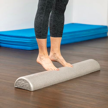 OPTP Silver AXIS Foam Roller, Moderate Density for Sports Medicine, Physical Therapy, Pilates, Yoga - Myofascial Release on Trigger Points (Silver Moderate Density, 36" x 3" Half-Round) - size: Silver - 36" x 3" Half-round