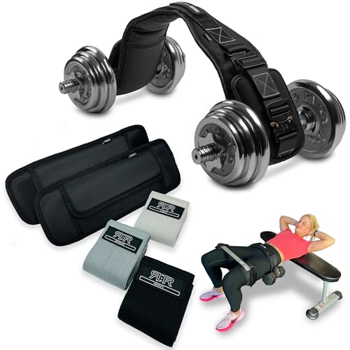 JACKED ASS BELT Premium Hip Thrust Belt + Badonka Band Protective Sleeves Premium Glute & Hip Abductor Bundle (Includes 3 Fabric Booty Bands)