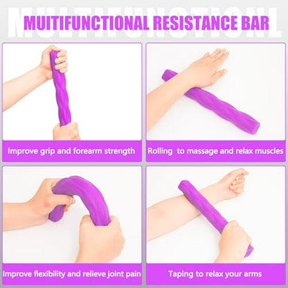 Flex Therapy Bar and Grip Strength Trainers Set, Physical Therapy & Resistance Bar for Golfers Elbow,Tendinitis,Wrist,Forearms Pain, Improve Grip Strength and Relieve Pain - color: 13pcs ‎orange Sets-MH