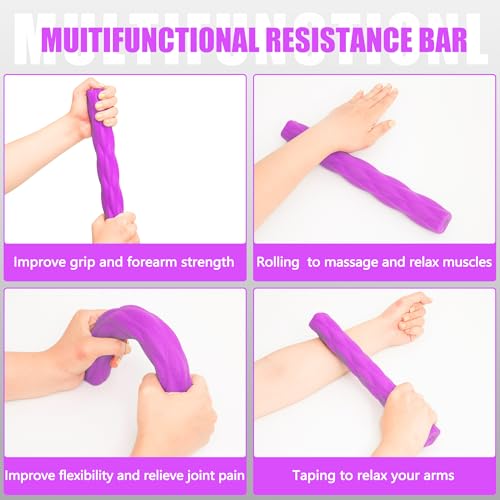 Flex Therapy Bar and Grip Strength Trainers Set, Physical Therapy & Resistance Bar for Golfers Elbow,Tendinitis,Wrist,Forearms Pain, Improve Grip Strength and Relieve Pain - color: 13pcs ‎orange Sets-MH
