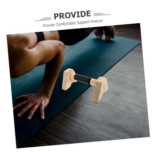 Wooden Push up Bars Stands with Non-slip Base Beech Wood Pushup Handles for Men and Women Calisthenics Equipment Home Gym Strength Training Parallettes 30cm Pair