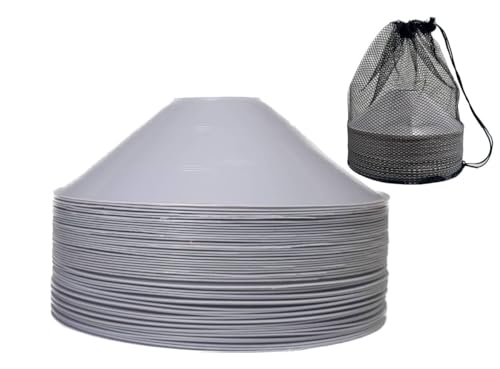 Thicker Disc Cones (Set of 50) Agility Soccer Cones with Carry Bag for Training,Football, Kids, Sports, Field Cone Markers