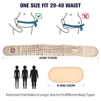 Decompression Belt with Elec. Pump,Inflatable Back Brace, Beige - color: Beige