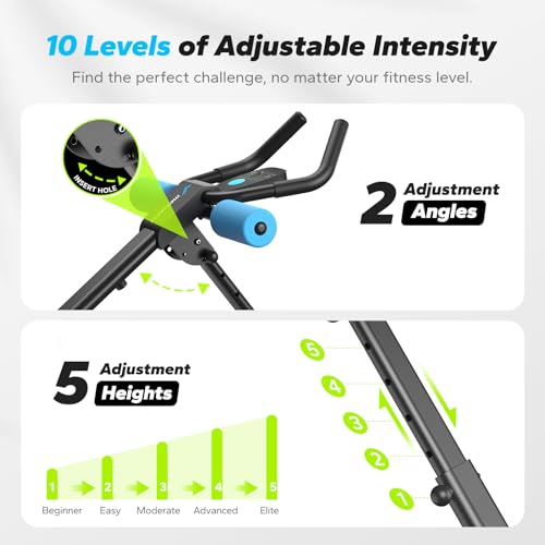MERACH Ab Machine, Ab Workout Equipment, Adjustable Ab Trainer Machine for Abs Workout at Home Gym, Foldable, Knee Protection, Abdominal Trainer for Stomach Workout
