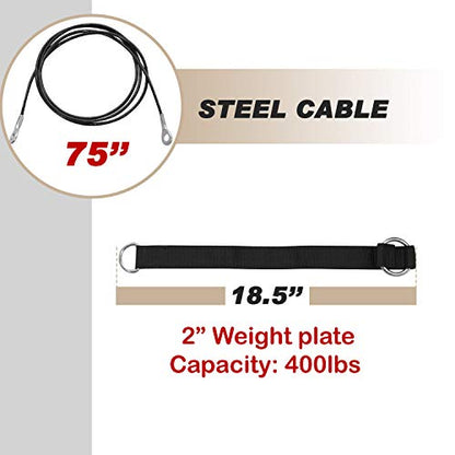 Yes4All Cable Machine Attachment, Row Handles, Tricep Rope, Straight Bar, V Bar, LAT Pulldown Accessories Load 880 LB for Home Gym - color: B. Single Combo: For 2 inch Olympic Plates