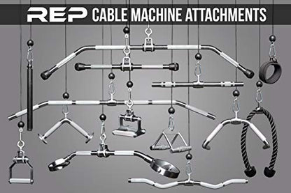 REP Fitness LAT Pulldown and Low Row Cable Machine Attachments and Functional Trainer Attachments – Curl Bar, D-Handle, Ankle Cuff, Tricep Rope, Sports Handle, Straight Bar, Row, Chinning Triangle - style: Chinning Triangle Rowing Attachment