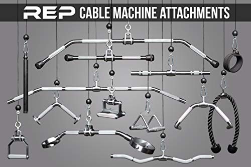 REP Fitness LAT Pulldown and Low Row Cable Machine Attachments and Functional Trainer Attachments – Curl Bar, D-Handle, Ankle Cuff, Tricep Rope, Sports Handle, Straight Bar, Row, Chinning Triangle - style: Ankle Cuff