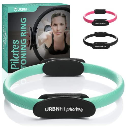 Pilates Ring - 12" Magic Circle w/Dual Grip, Foam Pads for Inner Thigh Workout, Toning, Fitness & Pelvic Floor Exercise - Yoga Rings w/Bonus Exercise Guide - color: Teal