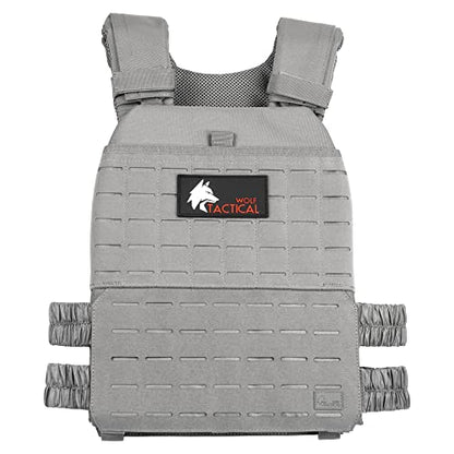 Wolf Tactical Adjustable Weighted Vest for Men & Women - Rucking, Workout, Running, Walking & CrossFit Weight Vest for Strength Training & Fitness - color: Gray