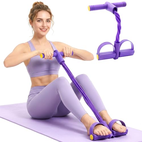 Pedal Resistance Band with Handles, Enhanced 6-Tube Foot Pedal Resistance Band, Multifunction Tension Rope for Full Body Workout, Manual Tension Training Pedal for Arms Legs Abs Waist Home Gym