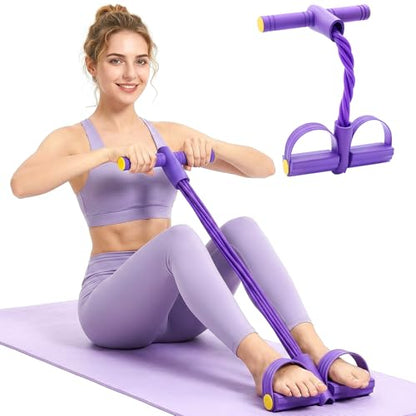 Pedal Resistance Band with Handles, Enhanced 6-Tube Foot Pedal Resistance Band, Multifunction Tension Rope for Full Body Workout, Manual Tension Training Pedal for Arms Legs Abs Waist Home Gym