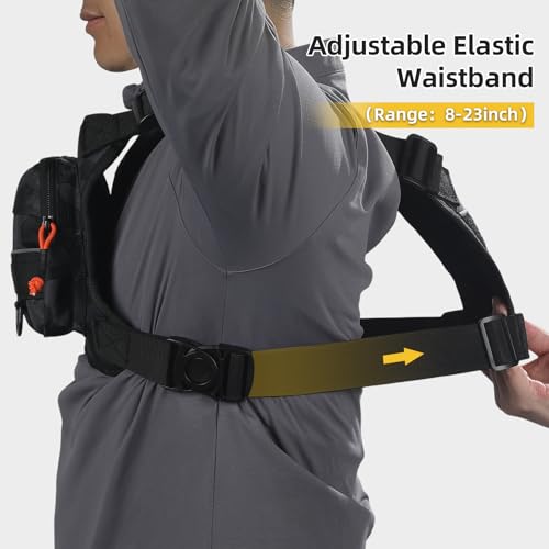 Running Vest for Men and Women, Lightweight Chest Pack with Phone Holder and Adjustable Strap, Reflective Water Resistant Chest Bag for Workouts, Cycling and Hiking (Black Camo) - color: Black Camo