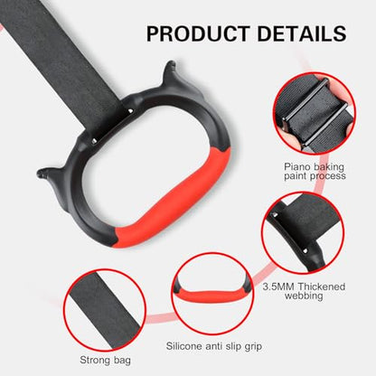 Gymnastics Rings, Children's Home Gym Equipment, Children's Adjustable Strap Strength Training Rings (Red)