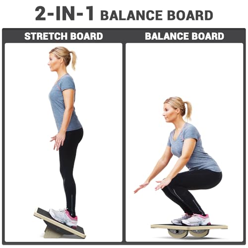 Pull Up Bar for Doorway: Sportneer Strength Training Pull-up Bars without Screw Bundle with Balance Board for Adults Wobble Board Adjustable 2-in-1 Slant Board Training