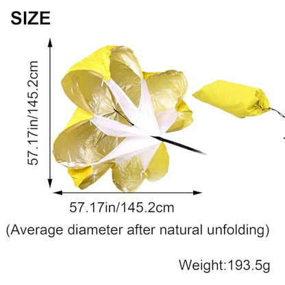 Running Speed Training: 56" Parachute with Adjustable Strap, Speed Chute Resistance Parachute for Speed and Acceleration Training Fitness Explosive Power Training, Free Carry Bag - color: Yellow