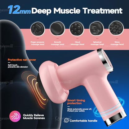 Anti Cellulite Massage Tool, Body Sculpting Machine for Women, Lymphatic Drainage Device with Lipo Roller, Handheld Home Use for Belly Fat, Stomach, Thighs & Buttocks Sculpting (Pink)