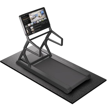 Treadmill Mat, 7'x3'/6'x3'/6'x2.5'/5.6'x2'/4'x2', 6mm Thick Exercise Equipment Gym Mat for Hardwood FloorCarpet, Compatible with Peloton Bike, Indoor Spin Bike, Elliptical - color: 72"x36"x6mm-black