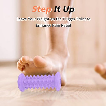 Plantar Fasciitis Relief,Foot Roller,Foot Massager Roller for Deep Tissue Muscle Massage,Portable Reflexology Tool-Purple - color: Purple