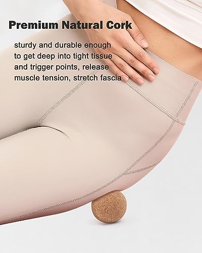 KITWILD Cork Massage Ball - High Density Fine Particles for Deep Tissue Muscle Massage, Myofascial Release, and Yoga Therapy - 2 Inch Lightweight Lacrosse Ball - style: 1 Pack (2'')