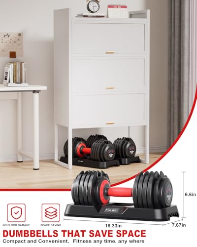 Adjustable Dumbbell Set, 10-in-1 25LB/55LB/90LB Ajustable Dumbbells with Safe Locking System, Enclosed Storage Tray, 1 Sec Fast Adjustment, Comfortable Non-Slip Textured Grip, Suitable for Home Gym Workouts Men and Women