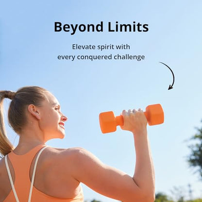 Portzon Weights Dumbbells 10 Colors Options Compatible Fitness Neoprene Dumbbell Weight Pairs with Anti-Roll Square Head Hand Weights, Exercise Free Weights for Home Gym