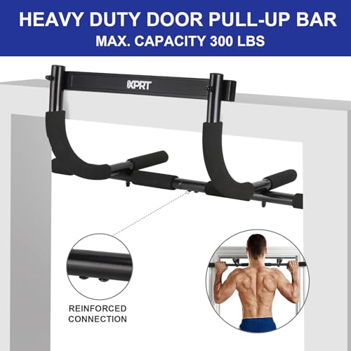Doorway Pull Up Bar - Heavy Duty 300lb Capacity Multi-Grip Chin Up Bar for Home Gym, Upper Body Workout Equipment with Comfortable Foam Grips