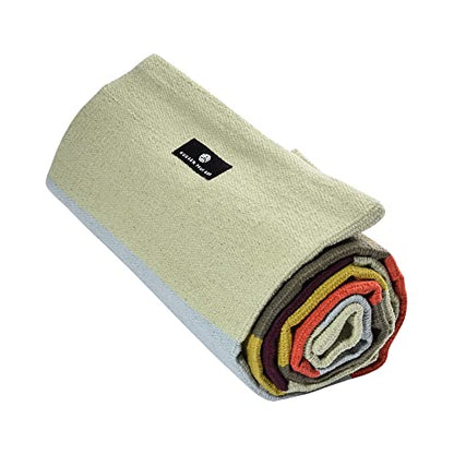Hugger Mugger Cotton Yoga Rug - Absorbent, Grippy Tight Weave, Ashtanga and Hot Yoga Rug, Helps with Slippery Hands and Feet