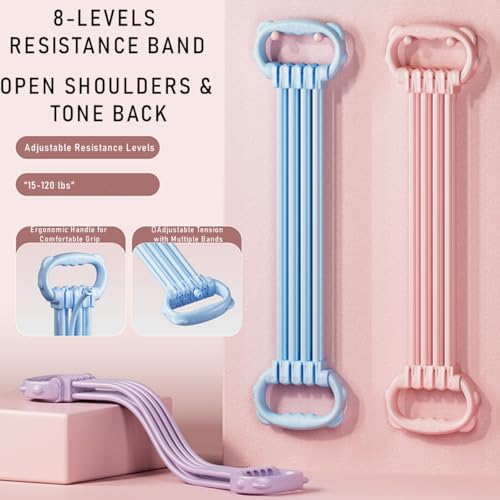 Tube Resistance Bands with Handles 8 Tube Adjustable Figure Bands Set, Keep Resistance Band Figure 8 for Women Men Adjustable Resistance Bands for Home Gym, Strength Training