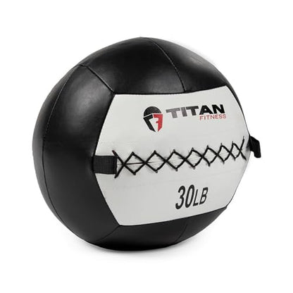Titan Fitness Soft Leather Medicine Wall Ball Durable, Endurance, Cardio, Core Strength - size: 30 lb