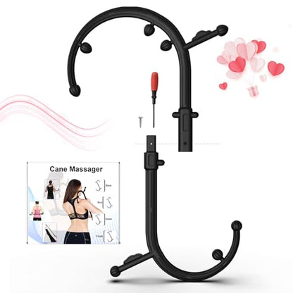 Back Massager for Pain Relief Deep Tissue - Massage Trigger Point Cane,Massage Stick for Pain Relief,Muscle Release Tool Self Massage Hook Cane for Women & Men(Black)