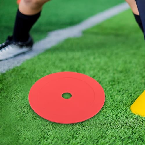 predolo 10Pcs Flat Cones Markers Non Slip with Storage Bag Plates Flat Discs for Soccer Agility Football Speed Sports, White