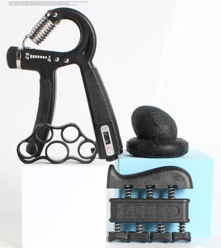 2 Pack Hand Grip Strength Trainer for Muscle Building with Counter, Adjustable Resistance 10-130 lbs, Wrist Forearm Strengthener Finger Strengthener - color: Black-Set 5